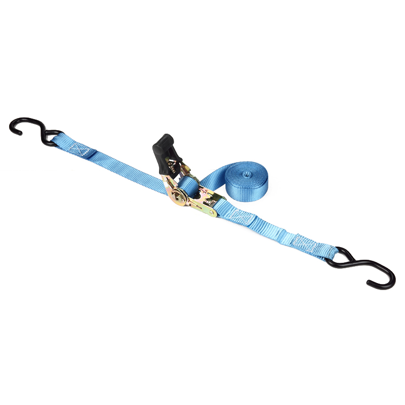 1 بوصة 25 ملم 800 كجم من الأشرطة ترابط Ratchet مع خطاف S الأسود مغلف